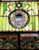 stained glass at monroe street Synagogue